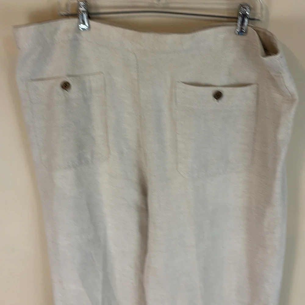 Cubavera Light Tan Linen Blend Pants Size Large (36-38)